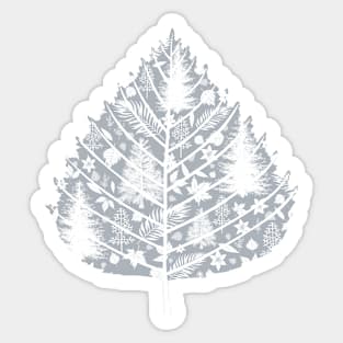 White Christmas Pattern with Nature Details Sticker